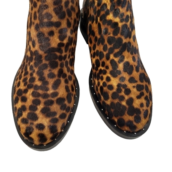 New Rebecca Minkoff Sabeen Leopard Print Calf Hair Chelsea Bootie - Picture 6 of 10